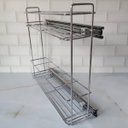 Ver imagem 3 de Porta Tempero Aramado Deslizante para Armário Cozinha 44,5x12x37,5cm Aço Cromado