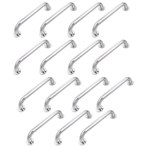Alça de Apoio Barra 30cm Inox Kit 15 Uni Suporte Idoso Banheiro Box Corrimao Acessibilidade