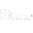 Ver imagem 2 de Cuba de Apoio Retangular 510x360 Incepa Platinum P7 Onix 1450740647108