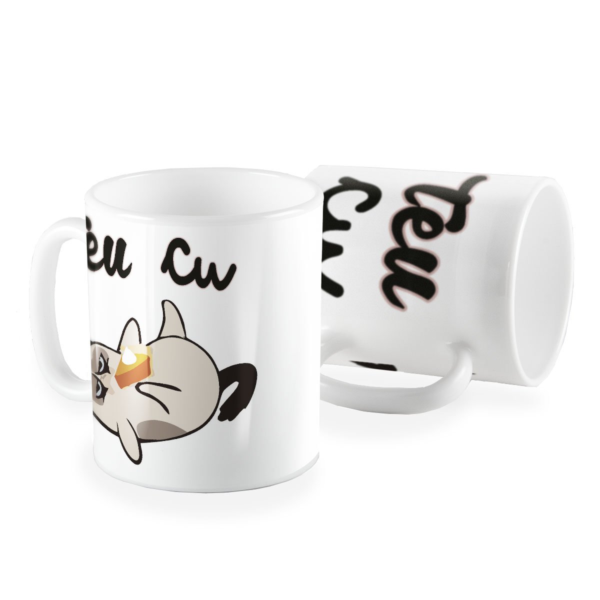 Caneca Teu Cu! Gato meme animado engraçado - 1