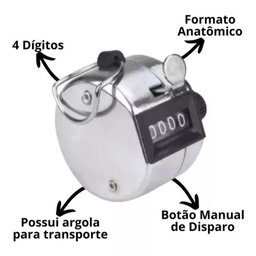 Contador Manual Numérico 4 Dígitos Passos Pessoas Produtos - 4