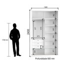 Ver imagem 3 de Módulo de Canto Porta de Correr com Espelho 3 Portas 100% Mdf Altezza Trend