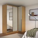 Ver imagem 1 de Módulo de Canto Porta de Correr com Espelho 3 Portas 100% Mdf Altezza Trend