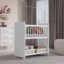 Ver imagem 6 de Berço de Bebê com Rodinhas com Grade Móvel Jasmin Branco