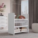 Ver imagem 5 de Berço de Bebê com Rodinhas com Grade Móvel Jasmin Branco