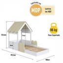 Ver imagem 2 de Cama Infantil Montessoriana Casinha Ccm040 Infanto Branco Carvalho Araguaia Completa Móveis