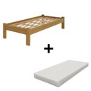 Ver imagem 2 de Cama Solteiro Turca com Colchão em Madeira Maciça Nogueira