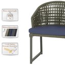 Ver imagem 4 de 6 Cadeira Noronha Aluminio Micro Pintura Verde, Tr. Telinha Corda Nautica Verde Militar, Estofado -