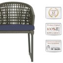 Ver imagem 3 de 6 Cadeira Noronha Aluminio Micro Pintura Verde, Tr. Telinha Corda Nautica Verde Militar, Estofado -