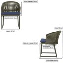 Ver imagem 2 de 6 Cadeira Noronha Aluminio Micro Pintura Verde, Tr. Telinha Corda Nautica Verde Militar, Estofado -