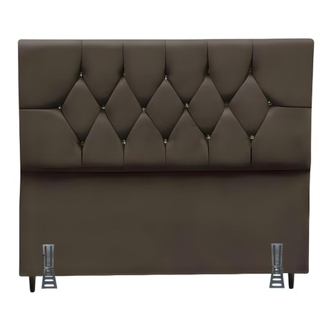 Cabeceira para Cama Box King 195 Cm Manuela com Frame Suede:marrom