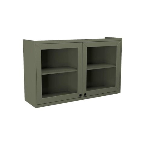 Armário Aéreo P/ Cozinha Évora Ph 3122 C/ 2 Portas C/ Vidro 120cm Verde - Herval