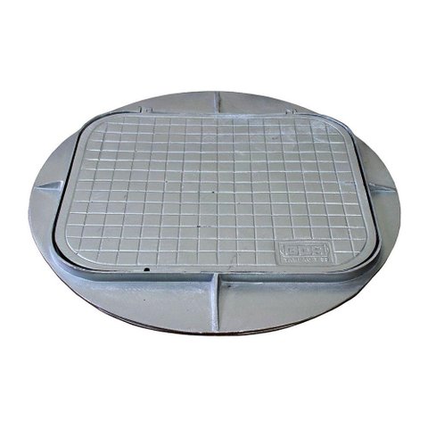 Tampa Tampão de Chão Articulado T33 com Aba Redondo 58x49cm