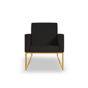 Ver imagem 3 de Poltrona Moderna Clínica Courino 3 Cores- Base Ferro Dourado - Preto