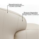 Ver imagem 4 de Poltrona Giratória Couro Legítimo Bege Gana 86cm