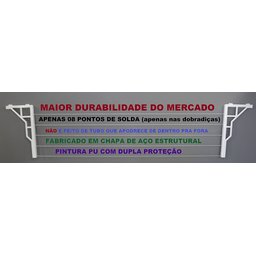 Varal Roupas Parede ou Muro Articulado 5 Cordas Branco.  O Mais Forte e Bonito ALL STYLE - 3