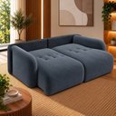 Ver imagem 7 de Sofá Cama Casal Retrátil e Reclinável 3 Lugares Bicolor Chumbo / Preto 196cm