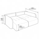Ver imagem 5 de Sofá Cama Casal Retrátil e Reclinável 3 Lugares Bicolor Chumbo / Preto 196cm