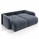 Ver imagem 3 de Sofá Cama Casal Retrátil e Reclinável 3 Lugares Bicolor Chumbo / Preto 196cm