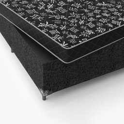 Cama Box Viúva + Colchão Espuma D20 - 51x128x188cm - e-Shop Casa - Suede Preto - 7