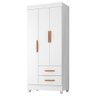Guarda Roupa Solteiro Lite 3 Portas e 2 Gavetas Branco - Móveis Leão - 1