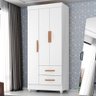 Guarda Roupa Solteiro Lite 3 Portas e 2 Gavetas Branco - Móveis Leão - 2