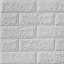 Ver imagem 2 de Painel Placa 3D Auto Adesivo Tijolinho Branco Alto Relevo 70x80cm