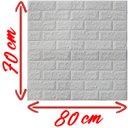 Ver imagem 3 de Painel Placa 3D Auto Adesivo Tijolinho Branco Alto Relevo 70x80cm
