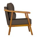 Ver imagem 3 de Poltrona Cadeira Vitoria Base Reforçada - Corino Marrom