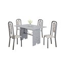 Ver imagem 2 de Conjunto de Mesa Tubular com 4 Cadeiras Lara Prata/Arabesco