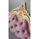 Ver imagem 3 de Cabeceira Entalhada Capitonê p/ Cama Box Solteiro Veludo Rosa - Jl