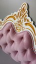 Ver imagem 3 de Cabeceira Entalhada Capitonê p/ Cama Box Solteiro Veludo Rosa - Jl