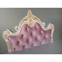 Ver imagem 2 de Cabeceira Entalhada Capitonê p/ Cama Box Solteiro Veludo Rosa - Jl