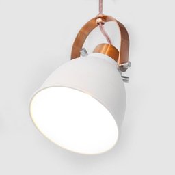 Luminária Pendente Detroit para Salas, Quartos e Cozinhas na cor Branca com Detalhe Cor Cobre - 2
