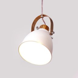 Luminária Pendente Detroit para Salas, Quartos e Cozinhas na cor Branca com Detalhe Cor Cobre - 1