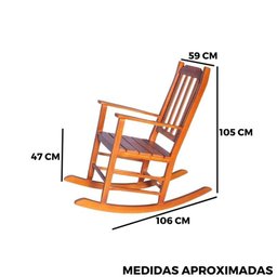 Cadeira de Balanço de Madeira - Verniz - 6