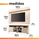 Ver imagem 3 de Rack Bancada Alpha com Painel Psy para TV até 80 Polegadas 1,80m Ripado