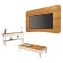 Ver imagem 1 de Painel Suspenso Armony Cinamomo com Mesa de Centro Cadenza e Aparador Vivant Off White Cinamomo - Hb