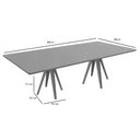 Ver imagem 2 de Mesa de Sala Jantar Duna Madeira Maciça C/ Tampo Madeirado C/ Vidro 200x100cm Carvalho/preto Fosco