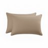 Kit 2 Porta Travesseiro Matelado Microfibra - Caqui - 3