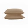 Kit 2 Porta Travesseiro Matelado Microfibra - Caqui - 2