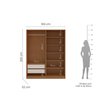 Guarda-roupa com 4 Portas Modular sem Maleiro Luna - 3