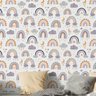 Papel de Parede Auto Colante Infantil Aquarela Arco-iris Roxo Vinil Decorativo Quarto Sala 18m - 2