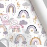 Papel de Parede Auto Colante Infantil Aquarela Arco-iris Roxo Vinil Decorativo Quarto Sala 18m - 3
