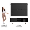 Ver imagem 6 de Rack Madesa Dubai e Painel para TV até 65 Polegadas com Pés Preto/Rustic 8ND8 Cor:Preto/Rustic