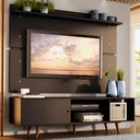 Ver imagem 1 de Rack Madesa Dubai e Painel para TV até 65 Polegadas com Pés Preto/Rustic 8ND8 Cor:Preto/Rustic