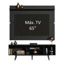 Ver imagem 4 de Rack Madesa Dubai e Painel para TV até 65 Polegadas com Pés Preto/Rustic 8ND8 Cor:Preto/Rustic