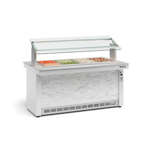 Buffet Refrigerado Linha Vitra Gbrf-175Br Branco/Mármore com Vidros Serigrafados e Iluminação LED