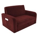 Ver imagem 2 de Sofá Cama Jasmim 2 Lugares 140cm Vinho Veludo Matrix Baú