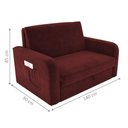 Ver imagem 3 de Sofá Cama Jasmim 2 Lugares 140cm Vinho Veludo Matrix Baú
